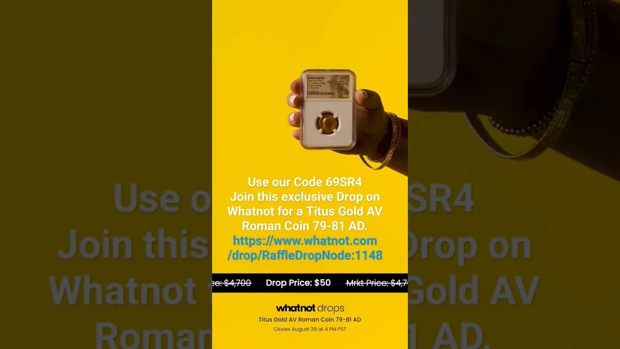 Use Code 69SR4 win on Whatnot Gold #coin https://www.whatnot.com/drop/RaffleDropNode:1148