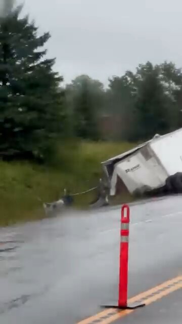 Transport Truck Accident In Dryden Ontario
