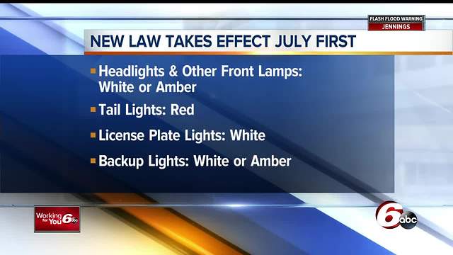 If you have colored lights on your vehicle you better change them before July 1