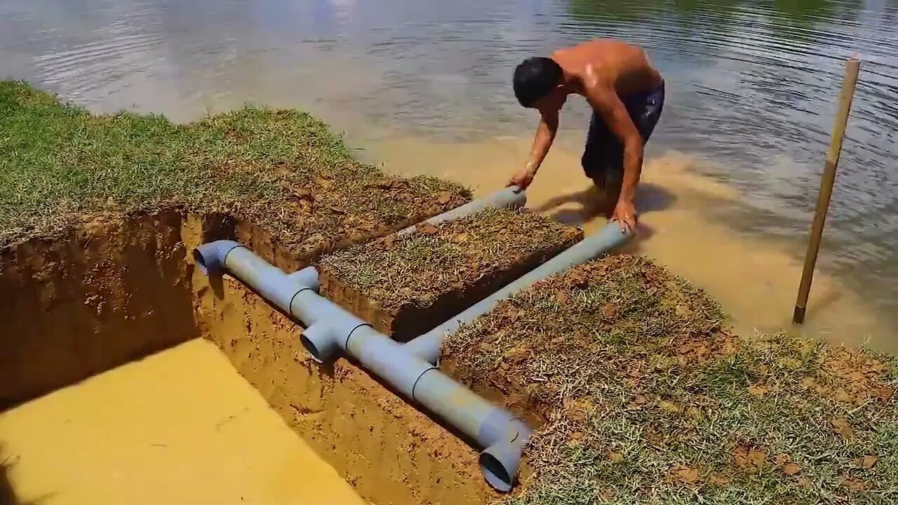 Making Trap To Catch Catfish In The Secret Hole With PVC Pipe & Chicken Eggs16 14