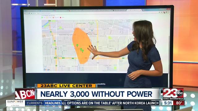Neighborhood in Bakersfield is left in complete darkness during power outage that affected nearly 3,000 PG&E customers this morning