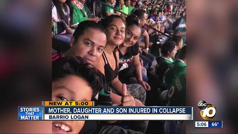 Mother, daughter, son injured in collapse