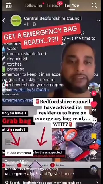 Bedfordshire Council : grab bag ready