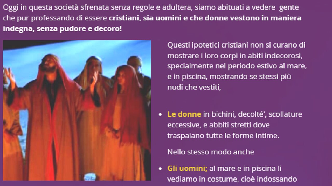 📖 Il Peccato di Adulterio: Perché Dio ordina a l’uomo e alla donna di vestire con decoro e modestia?
