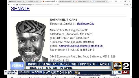 Indicted state senator charged with tipping off target