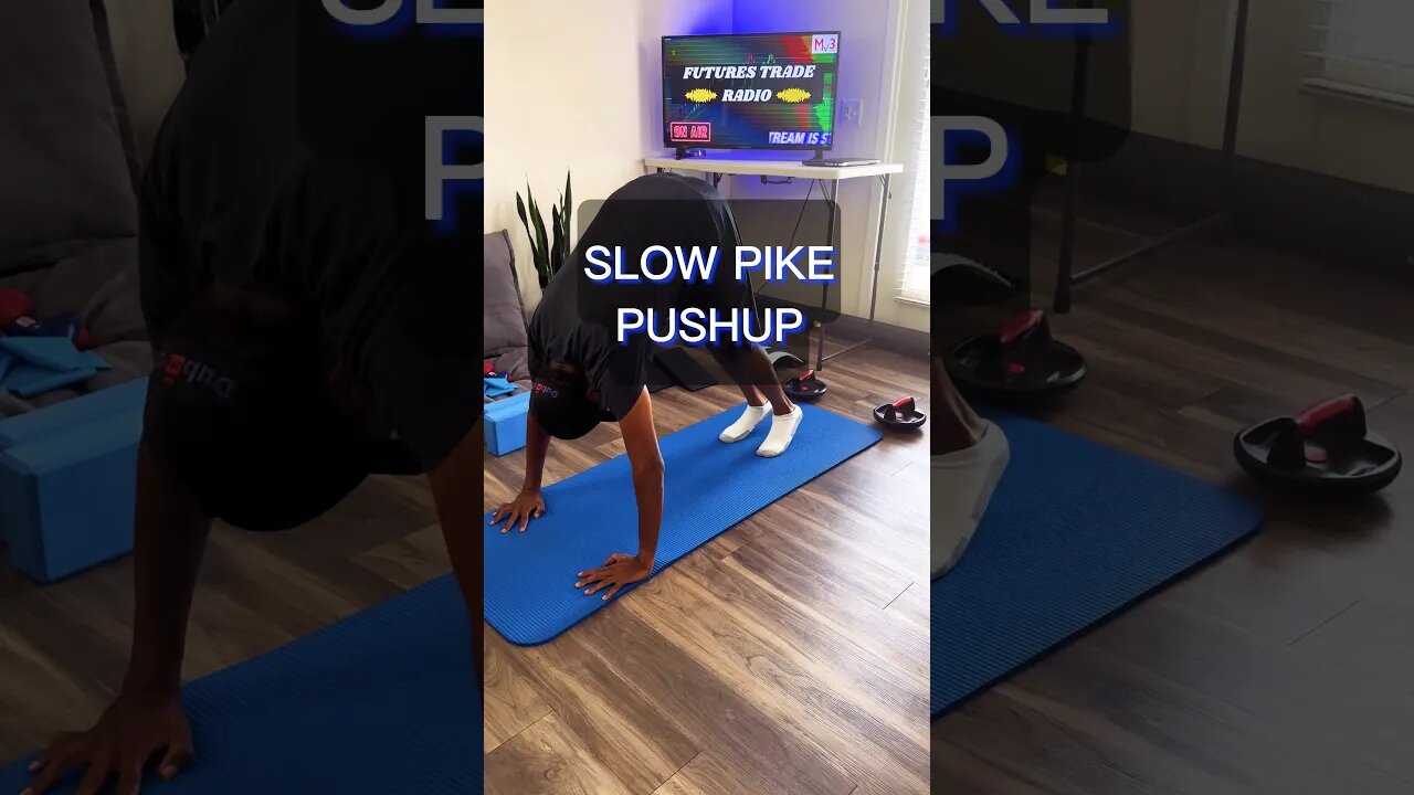 Fit Trader Movement: Pike Push-up Slow Time Under Tension Build Strength with No Weights