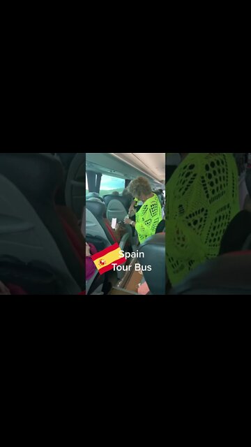 Drinks and Singing 😂 at 8:30 am on this Spain Tour Bus