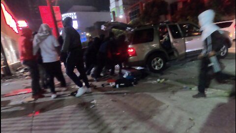 LOOTING: ATM extracted from a vandalized BevMo! store (followed by gunshot)