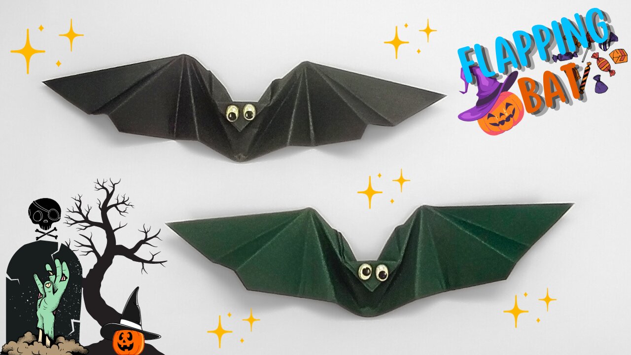 DIY Halloween Paper Flapping Bat | Halloween Paper Decorations ideas | Halloween Paper Craft Easy