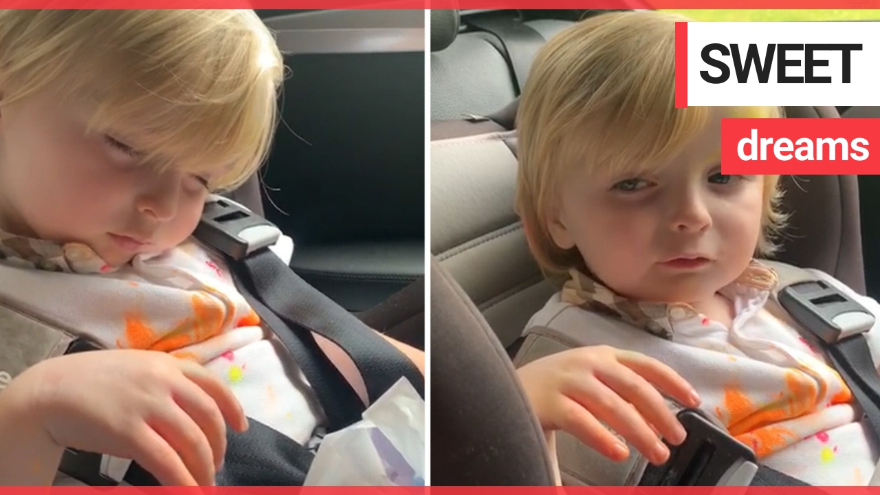 Adorable video shows three-year-old boy fall asleep while eating a sweet