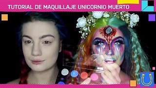 Visto en Halloween.... Maquillaje de unicornio muerto