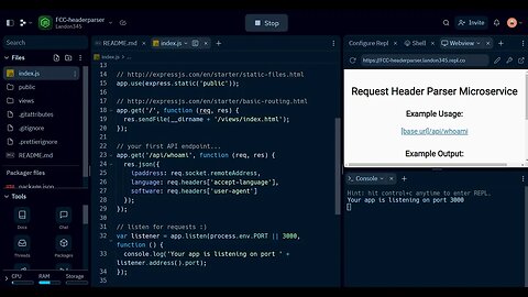 Request Header Parser Microservice | FreeCodeCamp