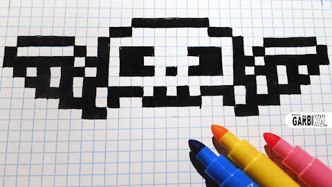 how to Draw Kawaii Skull - hello pixel art by Garbi KW