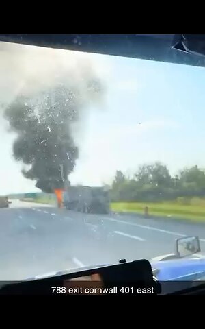 Truck Fire On Hwy 401 Cornwall