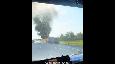 Truck Fire On Hwy 401 Cornwall