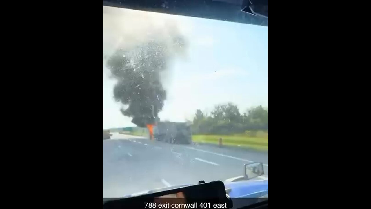 Truck Fire On Hwy 401 Cornwall