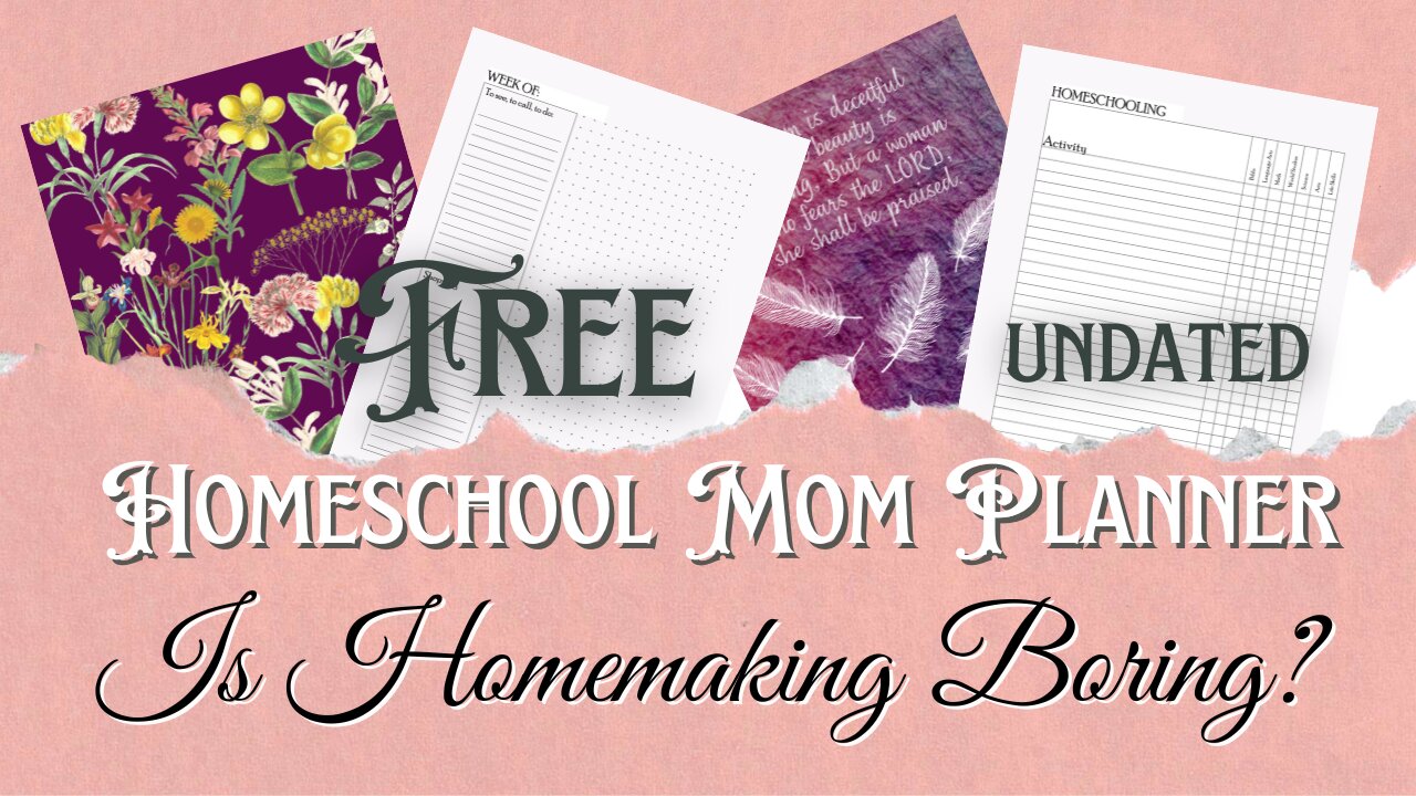 Free Undated Planner I Is Homemaking Boring