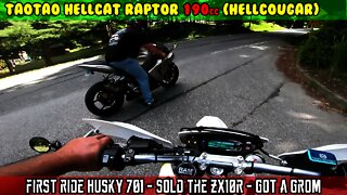 Husqrvarna 701 first ride, Kawasaki ZX10r Last ride got a real Honda Grom