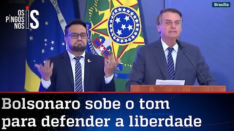 Bolsonaro fala sobre manifestações e cita decreto pela liberdade; veja discurso completo