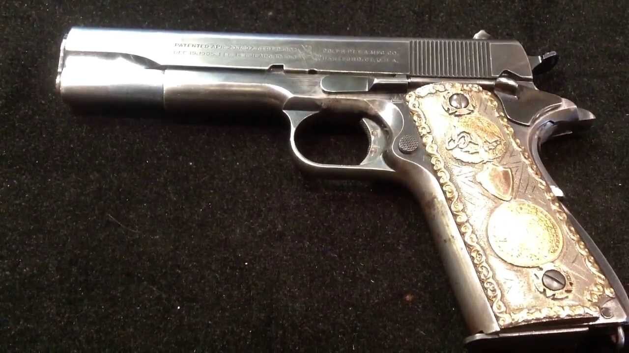 Colt Model 1911 45 with Silver and Gold Handles