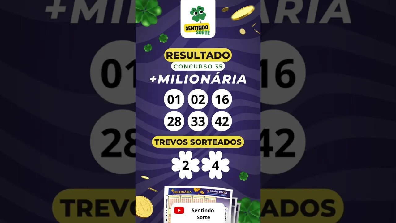 Resultado +MILIONÁRIA 35 | Sentindo Sorte #shorts