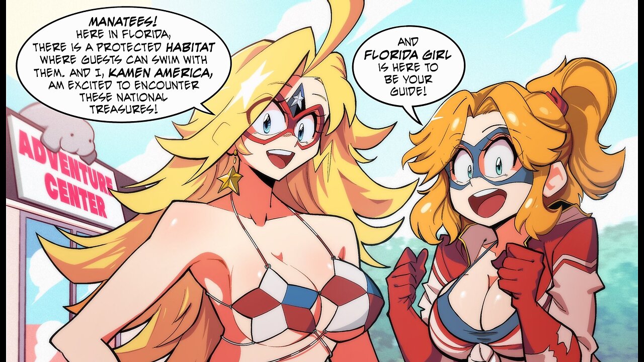 Kamen America & Florida Girl save the Manatees