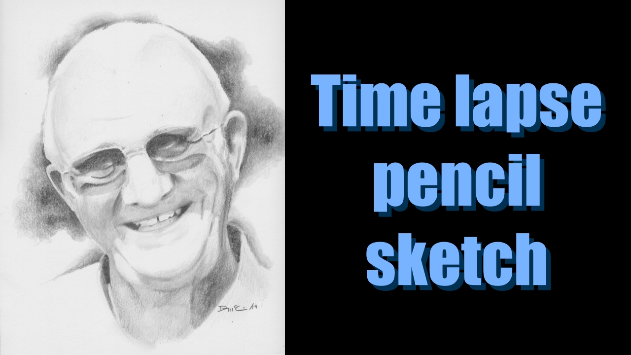 Time lapse drawing of a grandpa