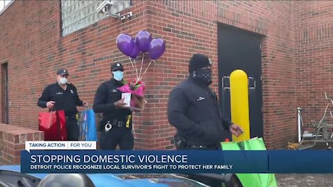 Detroit Police donate to help victim of domestic violence build new life for her children