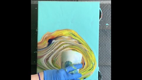 (13) DelicateTree Ring Pour with Negative Space -Acrylic Pouring