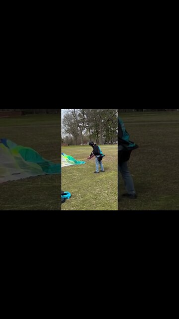 Another first time kiting on a ground handling wing ￼ #paramotoring #paramotor