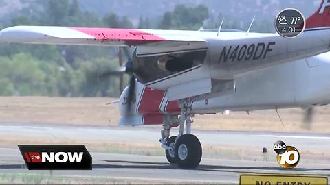 Firefighting aircraft deploy from Ramona