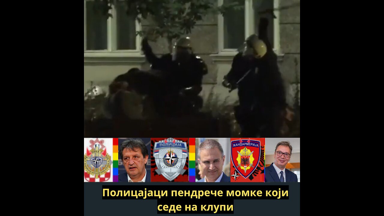 Полиција - Жандармерија пендречи момке који седе на клупи