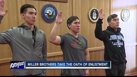 Meridian brothers take the military oath of enlistment together before the youngest ships out