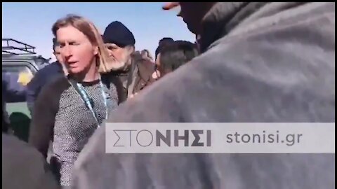 Greek Men Eject Female German Refugee Activists