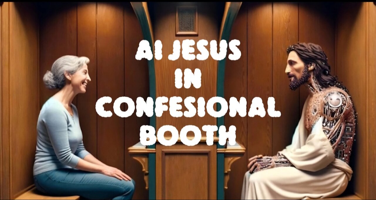 AI Jesus in Confessional Booth in Catholic Church in Lucerne Switzerland