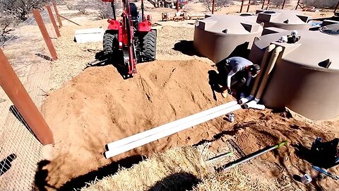 Running the 4" Piping For Our Rainwater Harvesting Roof