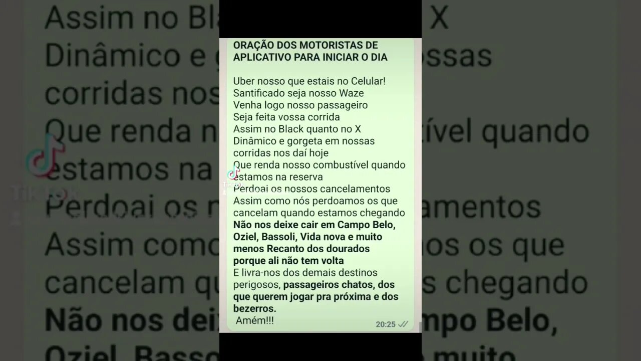 ORAÇÃO DOS MOTORISTA DE APLICATIVO