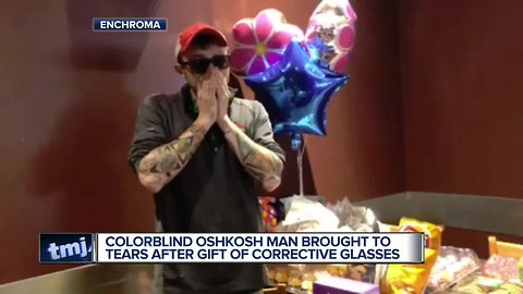 Gift of corrective glasses brings Oshkosh man to tears