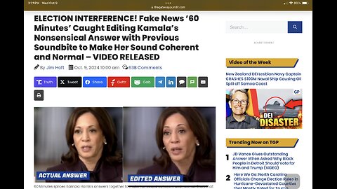 ELECTION INTERFERENCE! Fake News ’60 Minutes’ Caught Editing Kamala’s Nonsensical Answer