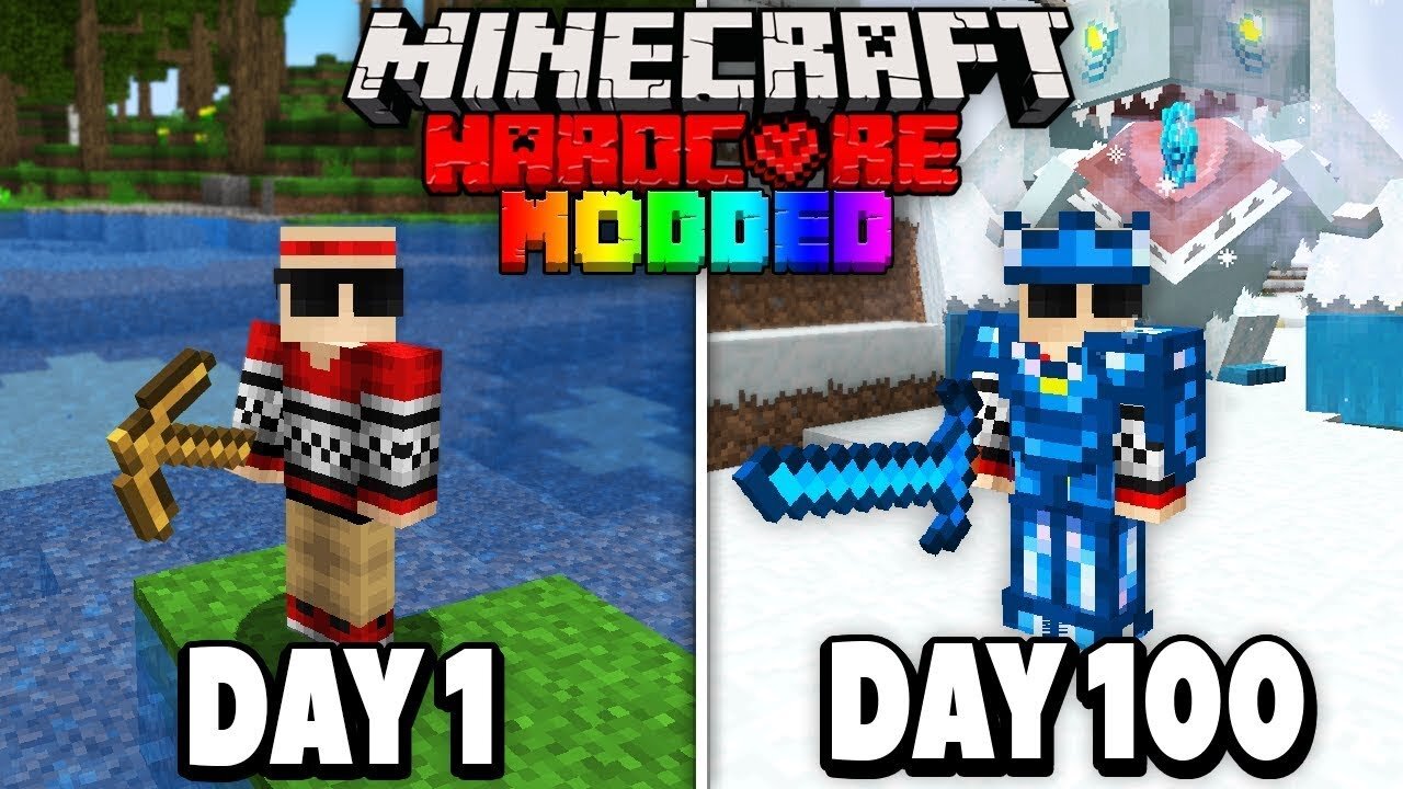 Survived 100 Days in Modded Hardcore Minecraft...