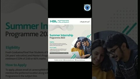 Internship in HBL Microfinance Bank How to Apply Online 2023 #governmentjobsportal #shorts #viral