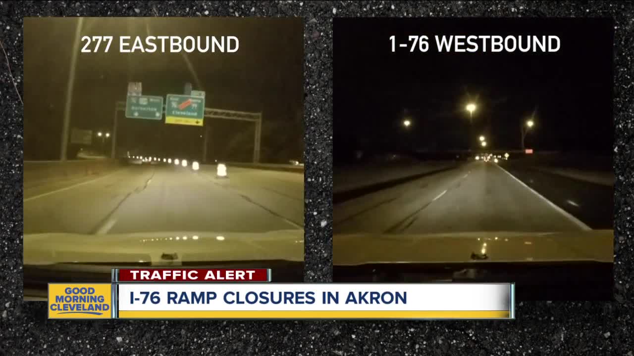I-76 ramp closures in Akron