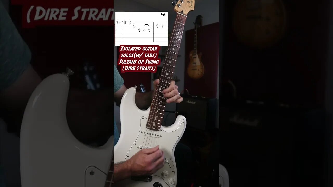 Mark Knopfler’s first guitar solo in sultans of swing isolated (w/ tabs) #shorts