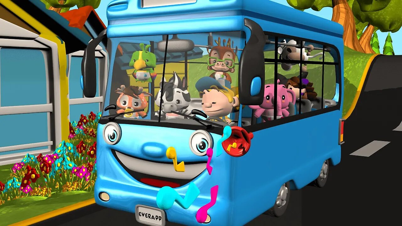 Blue Wheels on the Bus | Kindergarten Songs & Nursery Rhymes for Kids by Little Treehouse