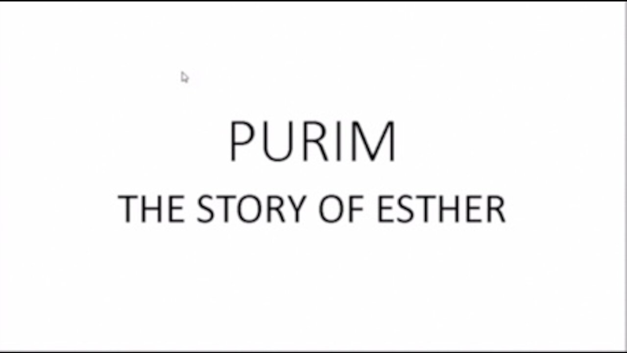Purim The story of Ester