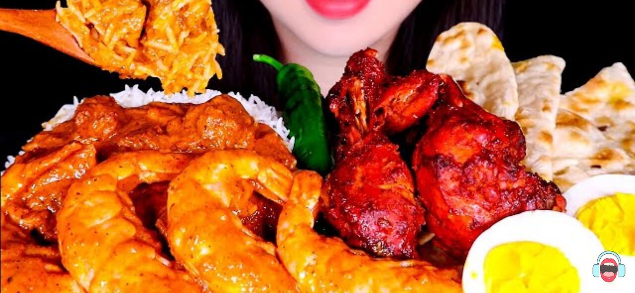 ASMR INDIAN CURRY LAMB MASALA, TANDOORI CHICKEN Mukbang Eating sounds