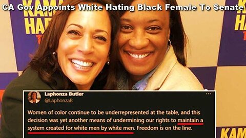 JESUIT CA GOV APPOINTS WHITE HATING BLACK FEMALE TO DEAD ANTI-GUN JEW FEINSTEIN'S SENATE SEAT