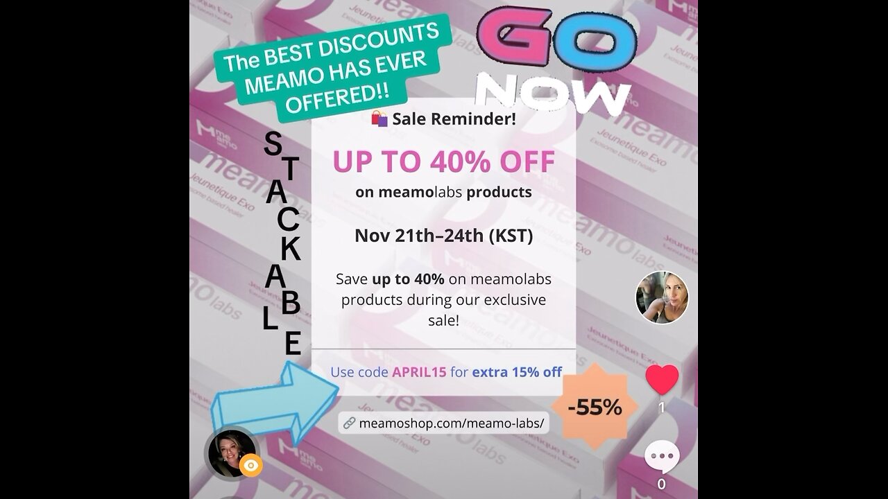 STOCK UP for your glam up Meamo Lab category is 55% ONLY with code - APRIL15
