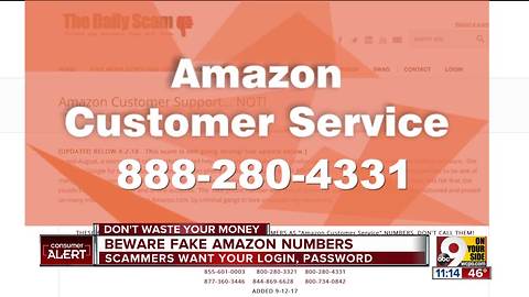 Beware fake Amazon phone numbers