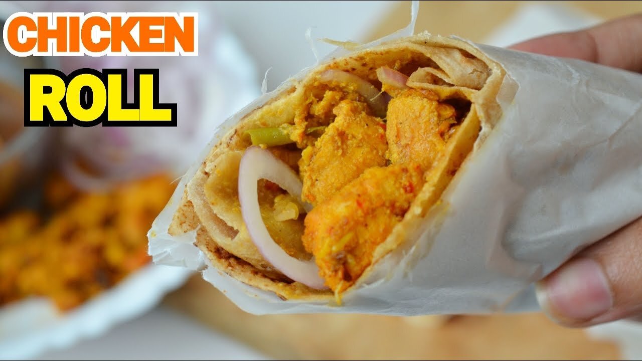 Tawa chicken parata roll